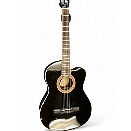 Used Lucero LCT250CE Black Classical Acoustic Electric Guitar