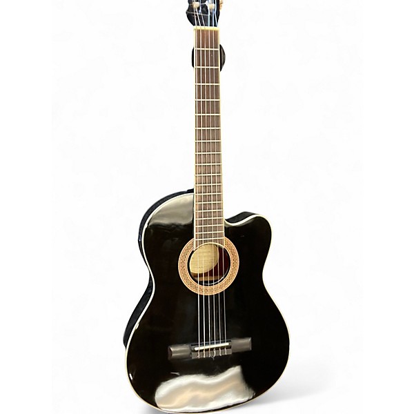 Used Lucero LCT250CE Black Classical Acoustic Electric Guitar