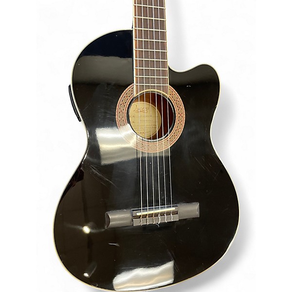 Used Lucero LCT250CE Black Classical Acoustic Electric Guitar