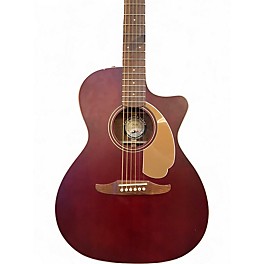 Used Fender Newporter Player Trans Red Acoustic Electric Guitar