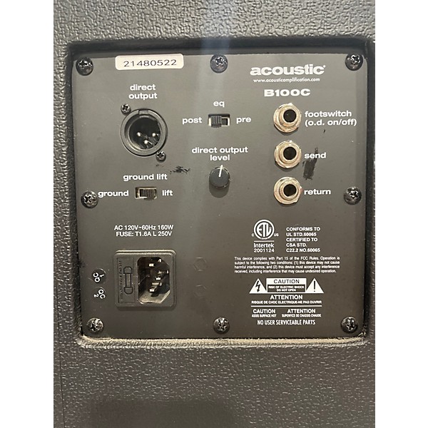 Used Acoustic B100C 100W 1x15 Bass Combo Amp