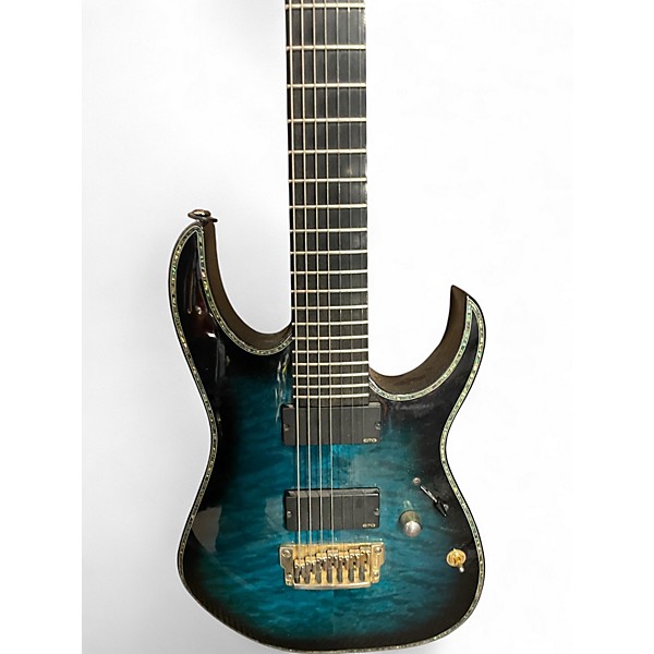 Used Ibanez RGIX20FEQM Iron Label RG Series BLACK AND BLUE Solid