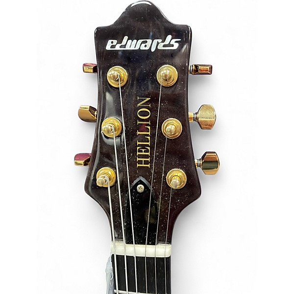 Used Edwards HELLION TRANS BLACK QUILT Solid Body Electric Guitar