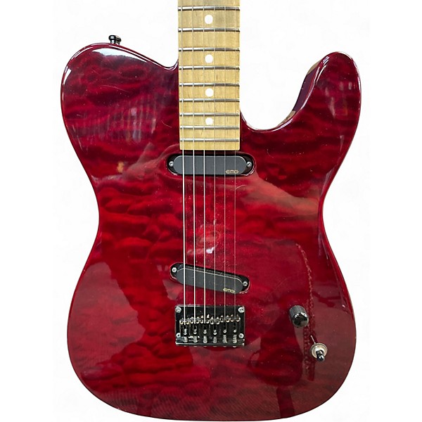 Used Edwards E-D-TE DIE DEEP RED QUILT Solid Body Electric Guitar