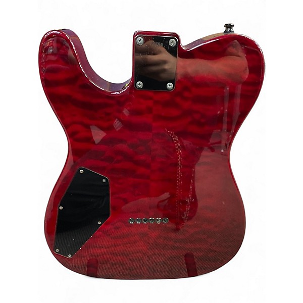 Used Edwards E-D-TE DIE DEEP RED QUILT Solid Body Electric Guitar