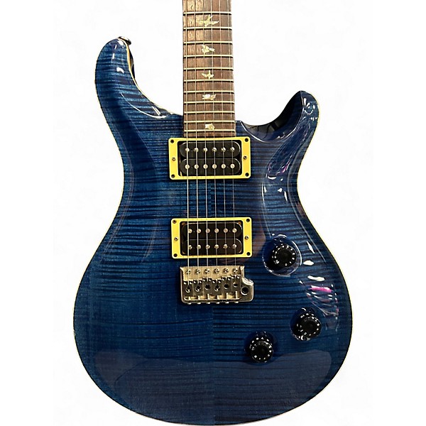 Used PRS CUSTOM 24 TEN TOP Whale Blue Solid Body Electric Guitar