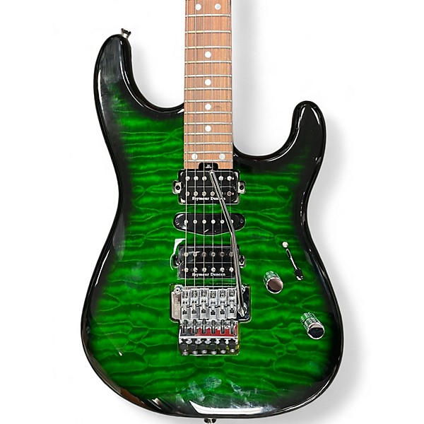 Used Charvel MJ San Dimas Style 1 HSH Transparent Green Burst Solid Body Electric Guitar