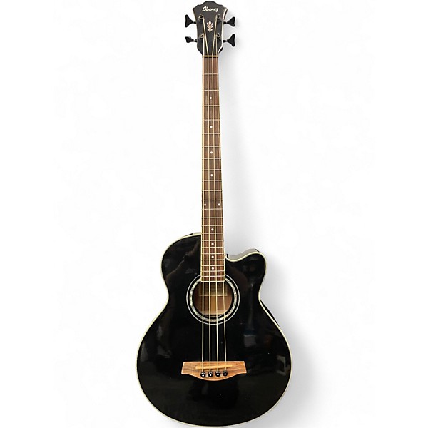 Used Ibanez AEB10BE Black Acoustic Bass Guitar