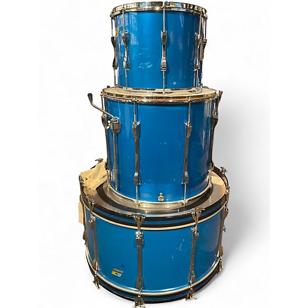 Vintage 1970s Ludwig 3 Piece 1970's Ludwig Kit Ocean Blue Drum Kit