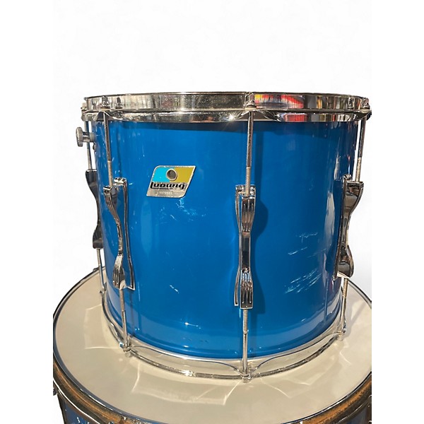 Vintage 1970s Ludwig 3 Piece 1970's Ludwig Kit Ocean Blue Drum Kit