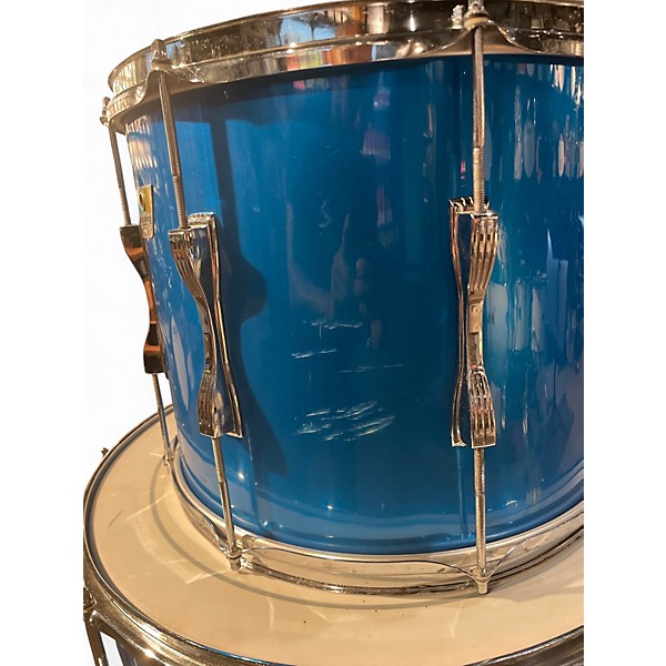 Vintage 1970s Ludwig 3 Piece 1970's Ludwig Kit Ocean Blue Drum Kit