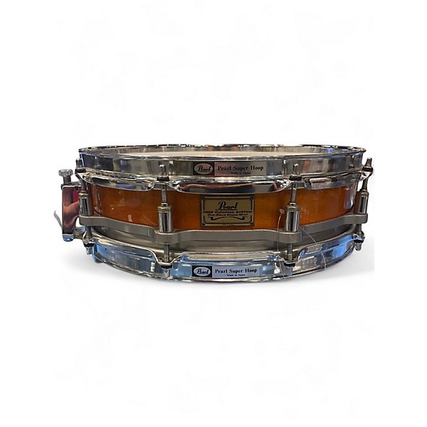 Used 1990s Pearl 14X3.5 One-Piece Shell Free Floating System Liquid Amber Drum
