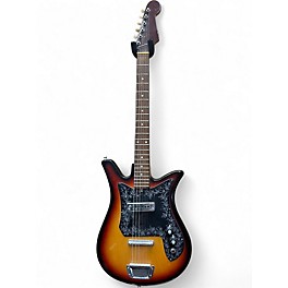 Vintage 1960s Teisco E-110 2 Tone Sunburst Solid Body Electric Guitar