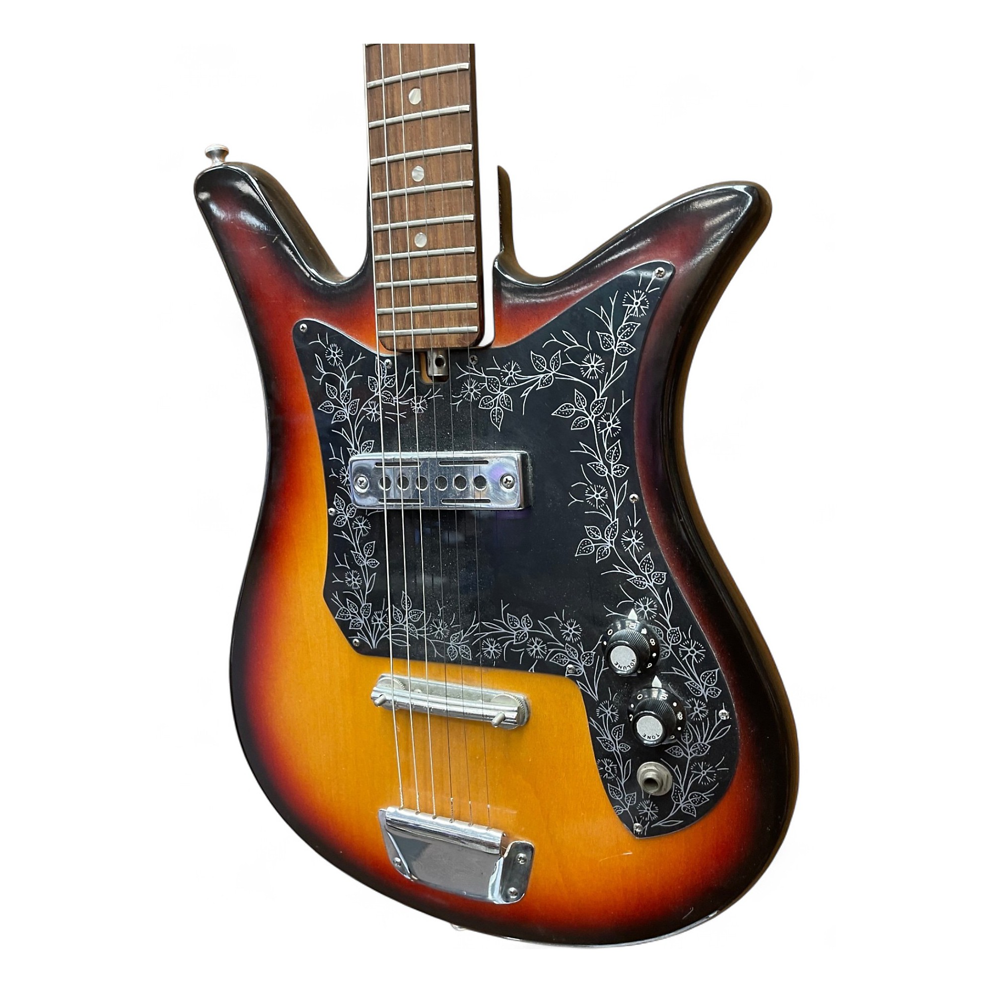 Vintage 1960s Teisco E-110 2 Tone Sunburst Solid Body