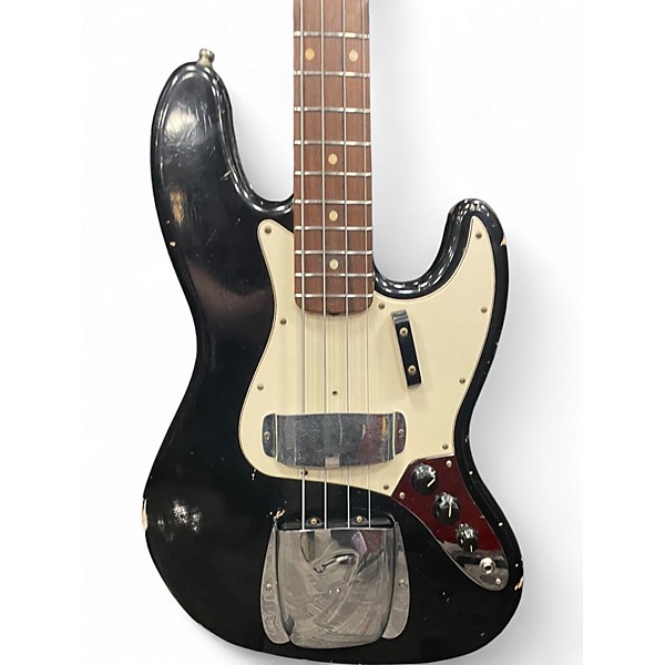Used Fender Custom Shop 1960s Relic Jazz Bass Black Electric Bass Guitar