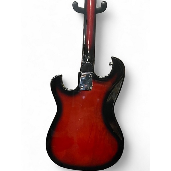 Vintage 1960s Sekova ELECTRIC GUITAR Candy Red Burst Solid Body Electric Guitar