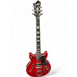 Used Hagstrom Alvar Red Hollow Body Electric Guitar