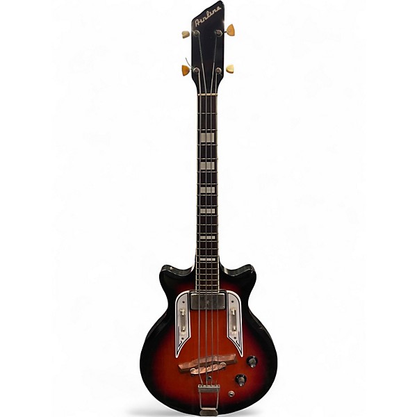 Vintage 1963 Airline Pocket Bass 2 Color Sunburst Electric Bass Guitar