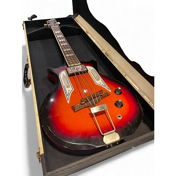 Vintage 1963 Airline Pocket Bass 2 Color Sunburst Electric Bass Guitar