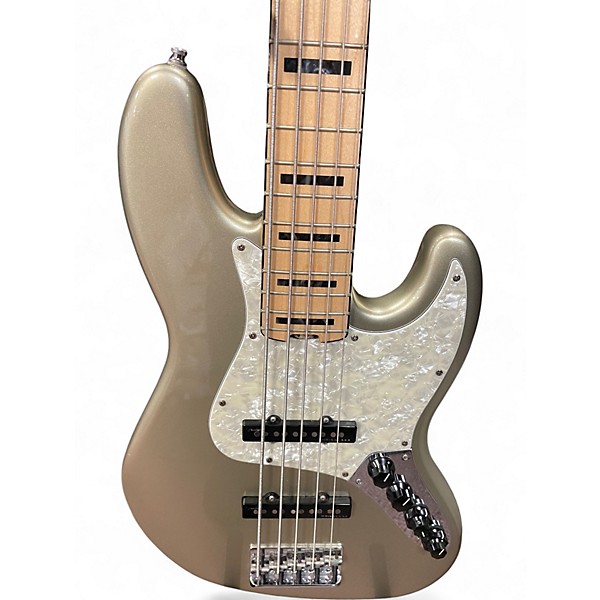 Used Fender American Elite Jazz Bass 5 String CHAMPAGNE Electric Bass Guitar