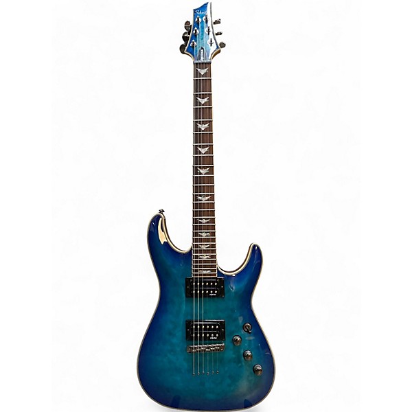 Used Schecter Guitar Research Omen Extreme 6 Ocean Blue Burst Solid Body Electric Guitar