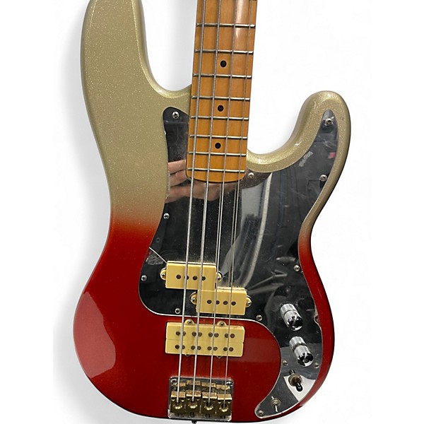 Used Hondo FAME SERIES 861 WHITE/RED SPARKLE Electric Bass Guitar