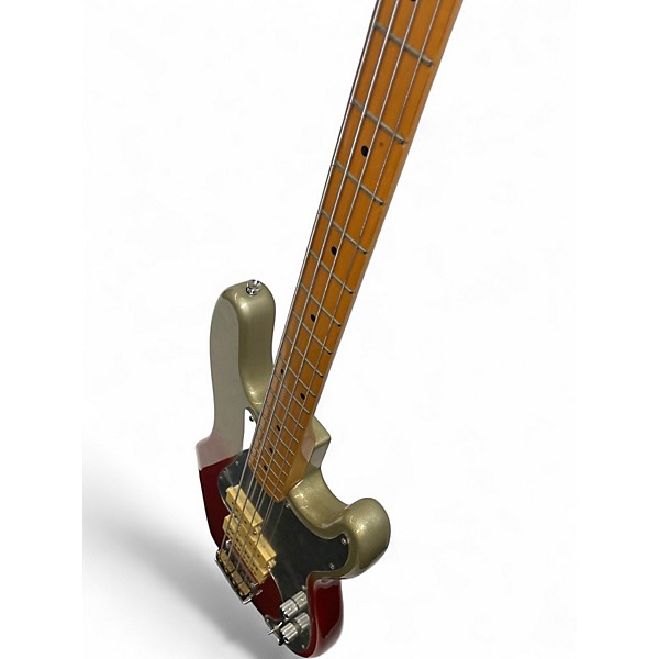 Used Hondo FAME SERIES 861 WHITE/RED SPARKLE Electric Bass Guitar