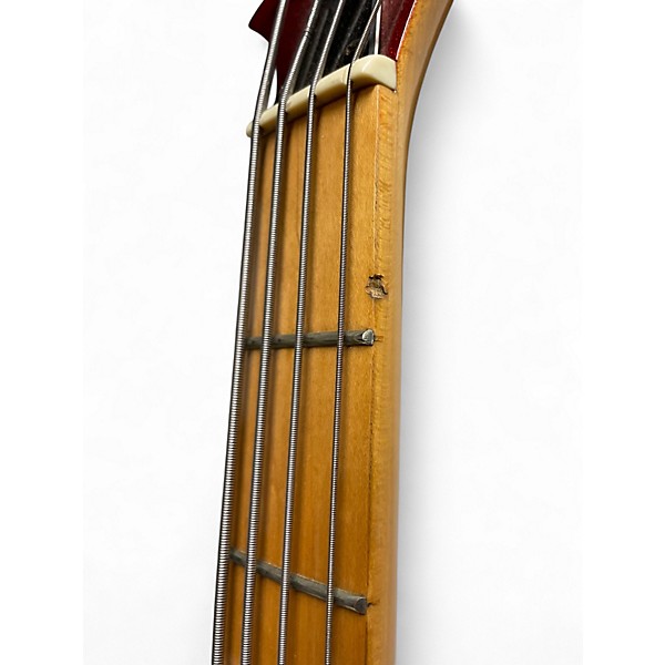 Used Hondo FAME SERIES 861 WHITE/RED SPARKLE Electric Bass Guitar
