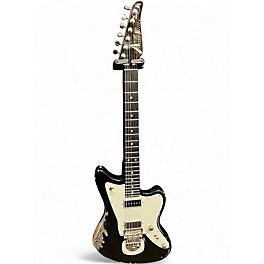 Used 2022 Tom Anderson Raven Classic Shorty In Distress Level 3 Black Over Inca Silver Solid Body Electric Guitar
