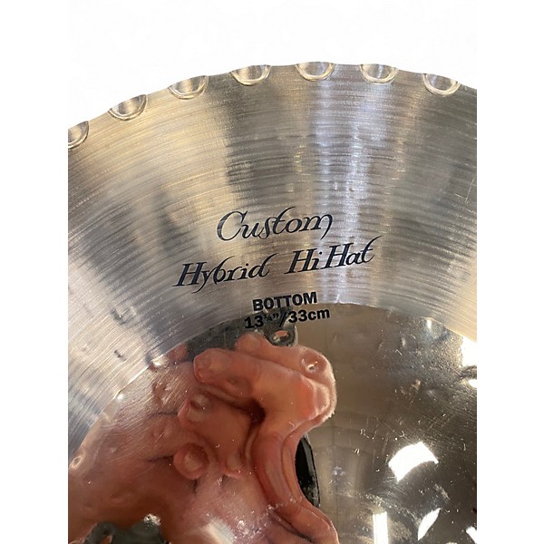 Used Zildjian 13.25in K Custom Hybrid Hi Hat Pair Cymbal
