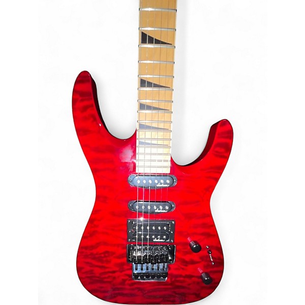 Used Jackson JS34Q Dinky TRANSPARENT RED Solid Body Electric Guitar