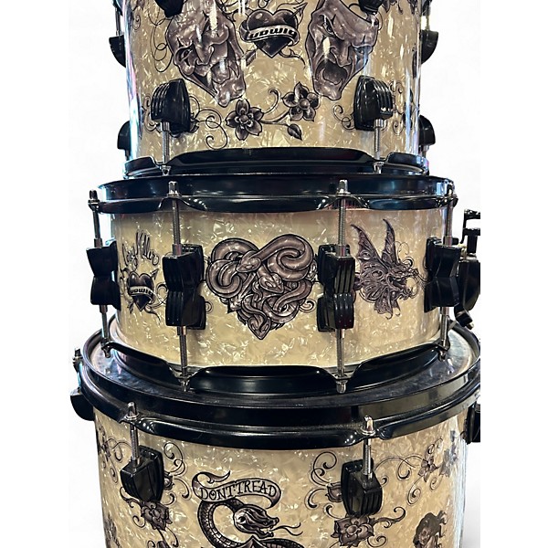Used Ludwig 3 Piece Corey Miller Element Tattoo Drum Kit