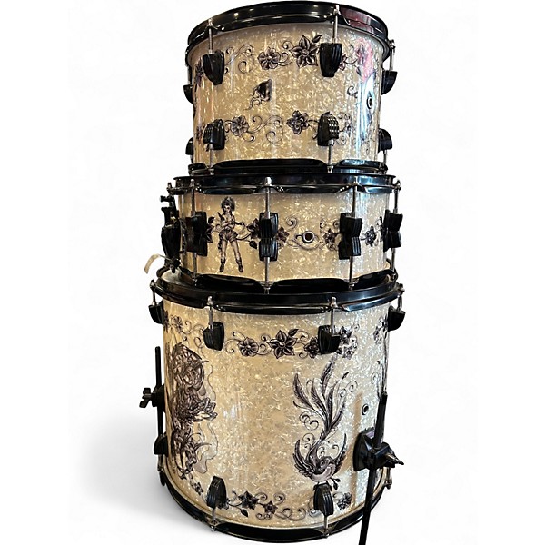 Used Ludwig 3 Piece Corey Miller Element Tattoo Drum Kit