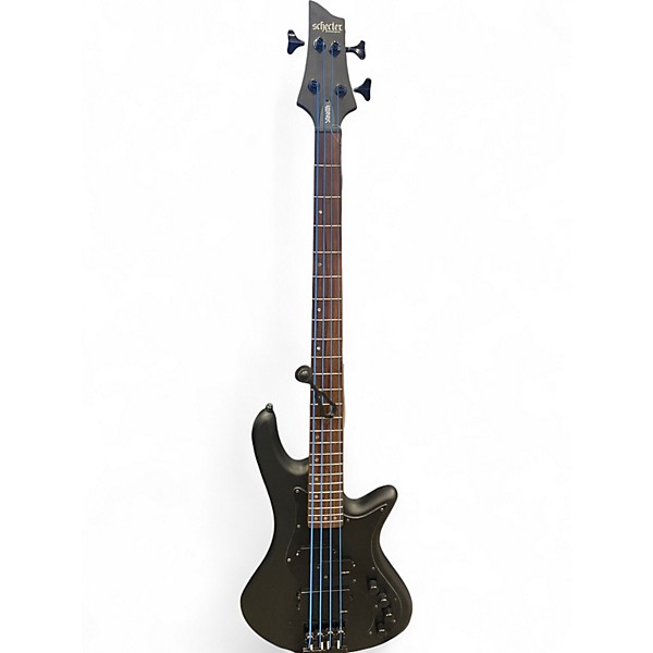 Used Schecter Guitar Research Stiletto Stealth 4-String Black Electric Bass Guitar