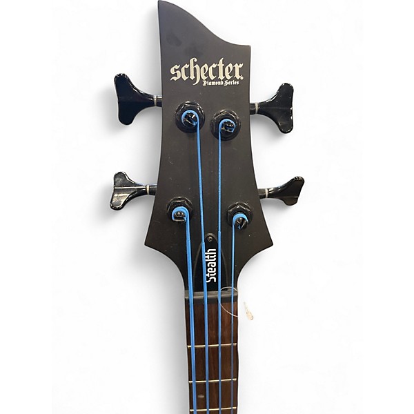 Used Schecter Guitar Research Stiletto Stealth 4-String Black Electric Bass Guitar