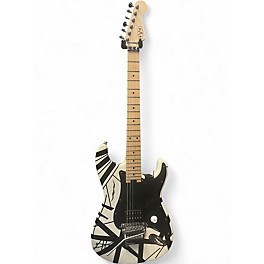 Used 2020 EVH Striped Series Black and White Solid Body Electric Guitar
