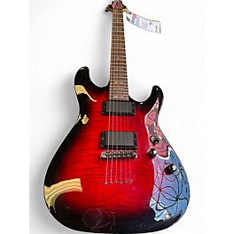 Used 2023 Schecter Guitar Research Demon 6 Crimson Red Burst Solid Body Electric Guitar