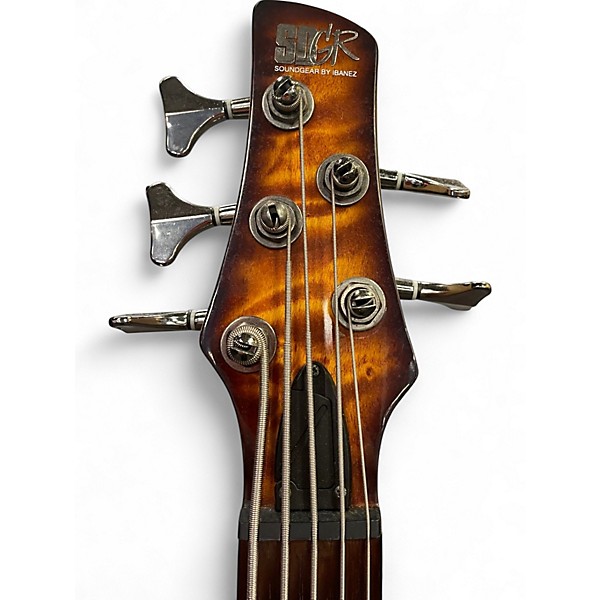Used Ibanez SR405 5 String DRAGON EYE BURST Electric Bass Guitar