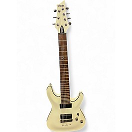 Used Schecter Guitar Research Demon 7 String White Solid Body Electric Guitar