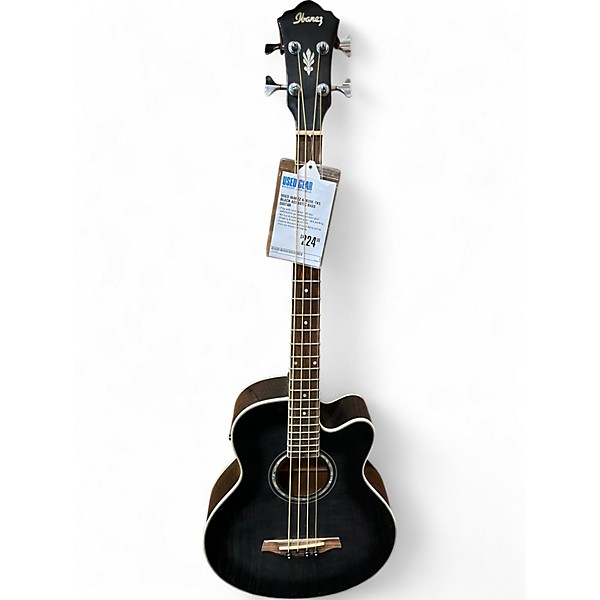 Used Ibanez AEB20E-TKS Black Acoustic Bass Guitar