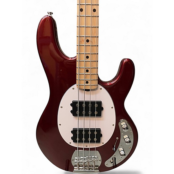 Used Sterling Ray 4 HH Candy Apple Red Electric Bass Guitar