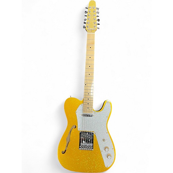 Used J. Robert 12 STRING T-STYLE YELLOW SPARKLE Hollow Body Electric Guitar