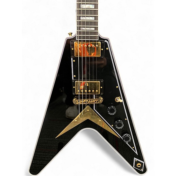 Used Gibson CUSTOM SHOP FLYING V Ebony Solid Body Electric Guitar