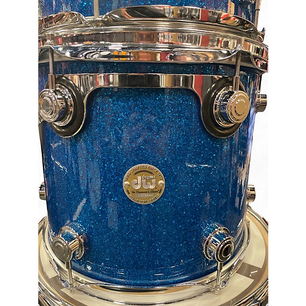 Used DW 5 Piece Collector's Series blue sparkle Drum Kit