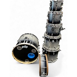 Used PDP by DW 7 Piece Concept Maple 7-Piece Shell Pack  Silver to Black Fade Drum Kit