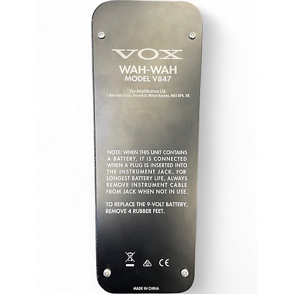 Used VOX V847A Reissue Wah Pedal Effect Pedal