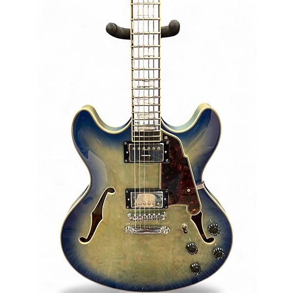 Used D'Angelico dapdcblbcscbex Blue Hollow Body Electric Guitar