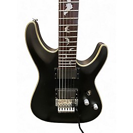 Used Schecter Guitar Research Damien Platinum 6 FR Satin Black Solid Body Electric Guitar