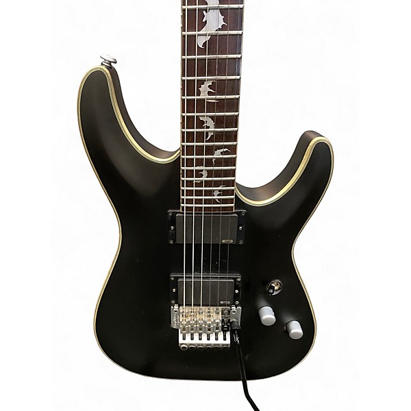 Used Schecter Guitar Research Damien Platinum 6 FR Satin Black Solid Body Electric Guitar