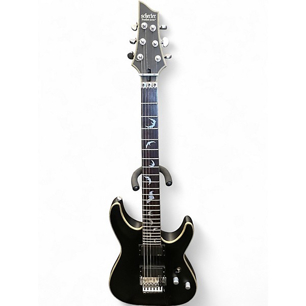 Used Schecter Guitar Research Damien Platinum 6 FR Satin Black Solid Body Electric Guitar